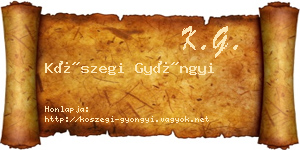 Kőszegi Gyöngyi névjegykártya